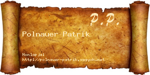 Polnauer Patrik névjegykártya